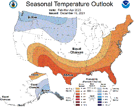 Map of Seasonal Temperature Outlook.