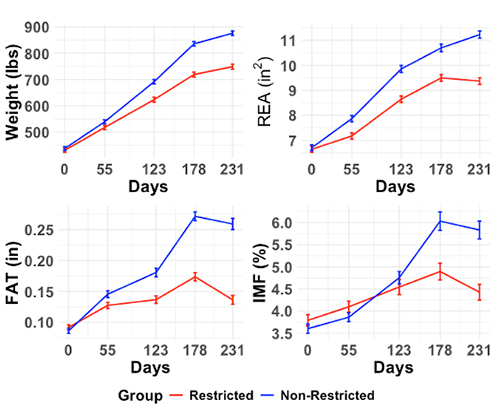 Figure 1. Mean body weight and REA measurements.