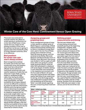 Winter Cow Care publication image.